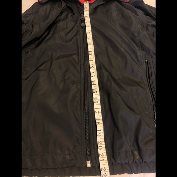 Black with red collar windbreaker, large, fits like M - Picture 4 of 5